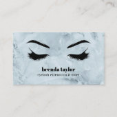 Luxe Blauwe Marmer Eyelash Brow bar professional Visitekaartje (Voorkant)