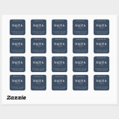 Luxe Blauwe Minimalistische Kaars Vierkante Sticker (Vel)
