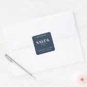 Luxe Blauwe Minimalistische Kaars Vierkante Sticker (Envelop)