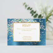 LUXE BLAUWE REGENBOOG HOLOGRAFISCHE SPOT RSVP (Staand voorkant)