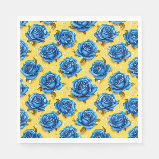 Luxe blauwe roos Elegante bloem voor bruidsdouche Servet (Voorkant)