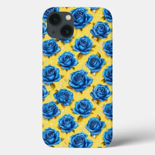 Luxe Blauwe Rozen Stijlvol Elegant Bloemendesign Case-Mate iPhone Case