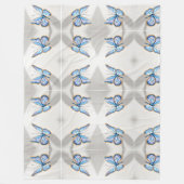 Luxe blauwe vlinder ontwerp fleece deken (Voorkant)
