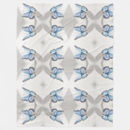 Luxe blauwe vlinder ontwerp fleece deken