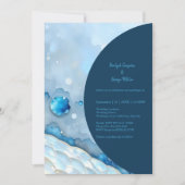 Luxe Blauwe Waterverf Abstract Pearlescent (Voorkant)