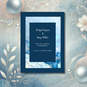 Luxe Blauwe Waterverf Abstract Pearlescent