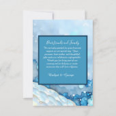 Luxe Blauwe Waterverf Abstract Pearlescent Bedankkaart (Achterkant)