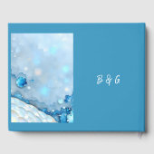 Luxe Blauwe Waterverf Abstract Pearlescent Gastenboek (Achterkant)