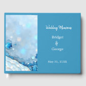 Luxe Blauwe Waterverf Abstract Pearlescent Gastenboek (Voorkant)
