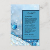 Luxe Blauwe Waterverf Abstract Pearlescent Informatiekaartje (Voorkant)