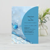 Luxe Blauwe Waterverf Abstract Pearlescent Kaart (Staand voorkant)