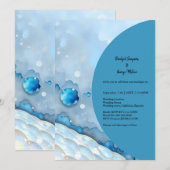 Luxe Blauwe Waterverf Abstract Pearlescent Kaart (Voorkant / Achterkant)