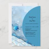 Luxe Blauwe Waterverf Abstract Pearlescent Kaart (Voorkant)