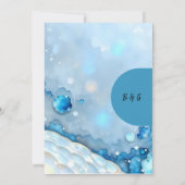 Luxe Blauwe Waterverf Abstract Pearlescent Kaart (Achterkant)