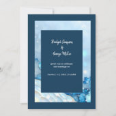 Luxe Blauwe Waterverf Abstract Pearlescent Kaart (Voorkant)