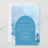 Luxe Blauwe Waterverf Abstract Pearlescent Kaart (Voorkant)