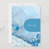 Luxe Blauwe Waterverf Abstract Pearlescent Kaart (Achterkant)