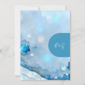 Luxe Blauwe Waterverf Abstract Pearlescent Kaart (Achterkant)