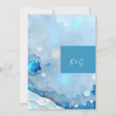 Luxe Blauwe Waterverf Abstract Pearlescent Kaart (Achterkant)