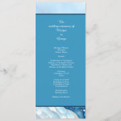 Luxe Blauwe Waterverf Abstract Pearlescent Programmakaart (Achterkant)