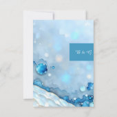 Luxe Blauwe Waterverf Abstract Pearlescent RSVP Kaartje (Achterkant)