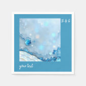 Luxe Blauwe Waterverf Abstract Pearlescent Servet (Voorkant)