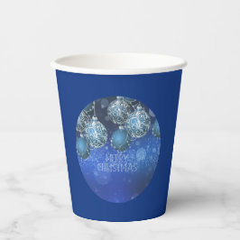 Luxe Blauwe & Zilveren Kerstbal Kerstmis Papieren Bekers