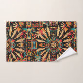 Luxe Blauwgroen "Aztec Dream" pluche badhanddoekse Bad Handdoek (Handdoek)