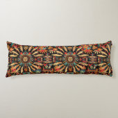 Luxe Blauwgroen "Aztec Dream" pluche body kussen (Voorkant)