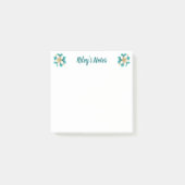 Luxe Blauwgroen bloemnaam Post-it® Notes (Voorkant)