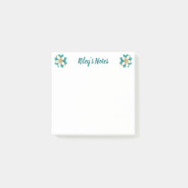 Luxe Blauwgroen bloemnaam Post-it® Notes