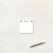 Luxe Blauwgroen bloemnaam Post-it® Notes (Op bureau)