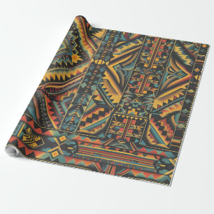 Luxe Blauwgroen "eeuwenoude geometrische elegantie Cadeaupapier