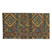 Luxe Blauwgroen "eeuwenoude geometrische elegantie Kussensloop (Achterkant-Rechts)