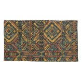 Luxe Blauwgroen "eeuwenoude geometrische elegantie Kussensloop (Achterkant-Links)