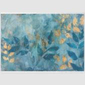 Luxe Blauwgroen en gouden bruiloft botanische deco Tissuepapier (Voorkant)