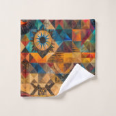 Luxe Blauwgroen "Erfelijke Artisticiteit" Pluche b Bad Handdoek (Wasdoekje)