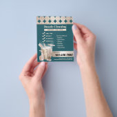 Luxe Blauwgroen Geometrische Gold Circles House Cl Flyer (Hand)