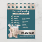 Luxe Blauwgroen Geometrische Gold Circles House Cl Flyer (Voorkant)