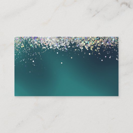 Luxe Blauwgroen Glitter Dog Pet Grooming Service Visitekaartje (Achterkant)