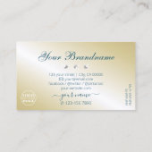 Luxe Blauwgroen gouden beige mousserende diamanten Visitekaartje (Achterkant)