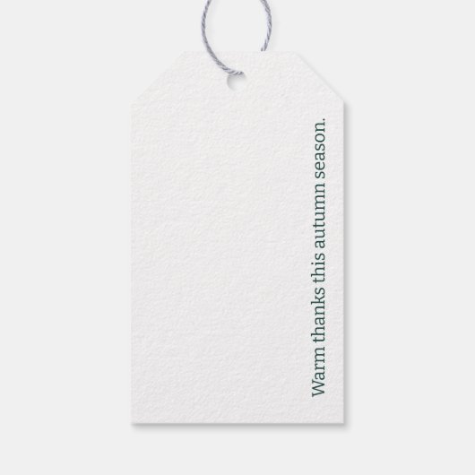 Luxe Blauwgroen gouden pinecones eikels Cadeaulabel (Achterkant)