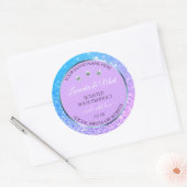 Luxe Blauwgroen Paarse Glitter Product Labels diam (Envelop)