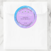 Luxe Blauwgroen Paarse Glitter Product Labels diam (Tas)