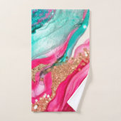 Luxe Blauwgroen Roze Gouden Glitter Bad Handdoek (Handdoek)