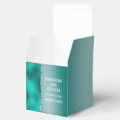 Luxe Blauwgroen Turquoise Silver Glitter Bedankdoosjes (Geopend)