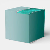 Luxe Blauwgroen Turquoise Silver Glitter Bedankdoosjes (Achterkant)