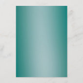 Luxe Blauwgroen Turquoise Zilveren Glitter Bruilof Menu (Achterkant)