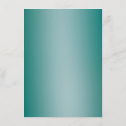 Luxe Blauwgroen Turquoise Zilveren Glitter Bruilof Menu (Achterkant)