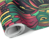 Luxe Blauwgroen "voorouderlijk paradigma" feesteli Cadeaupapier (Rol Hoek)